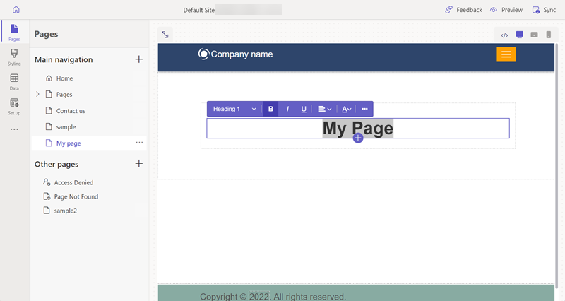 Gehitu testua orrira.