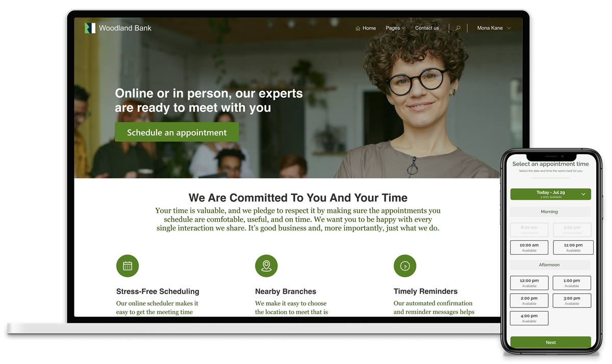 Erabiliz eraikitako webgune baten pantaila-argazkia Power Pages.