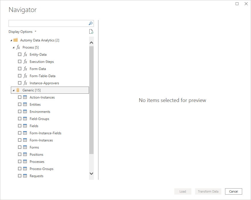 Obtener datos de Automy Data Analytics Navigator.