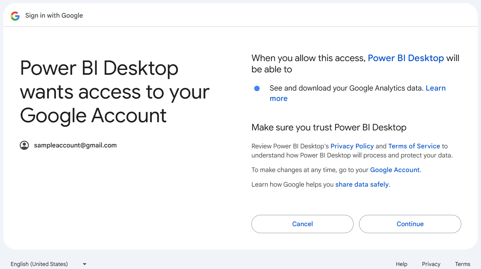 Captura de pantalla del proceso de inicio de sesión en el que se permite el acceso a su cuenta de Google.