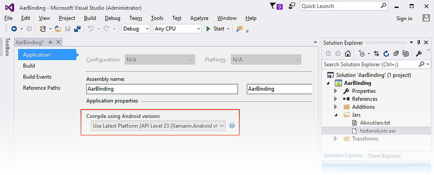 Establecimiento del nivel de destino en API 23