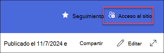 Captura de pantalla del acceso al sitio para los sitios de comunicación.