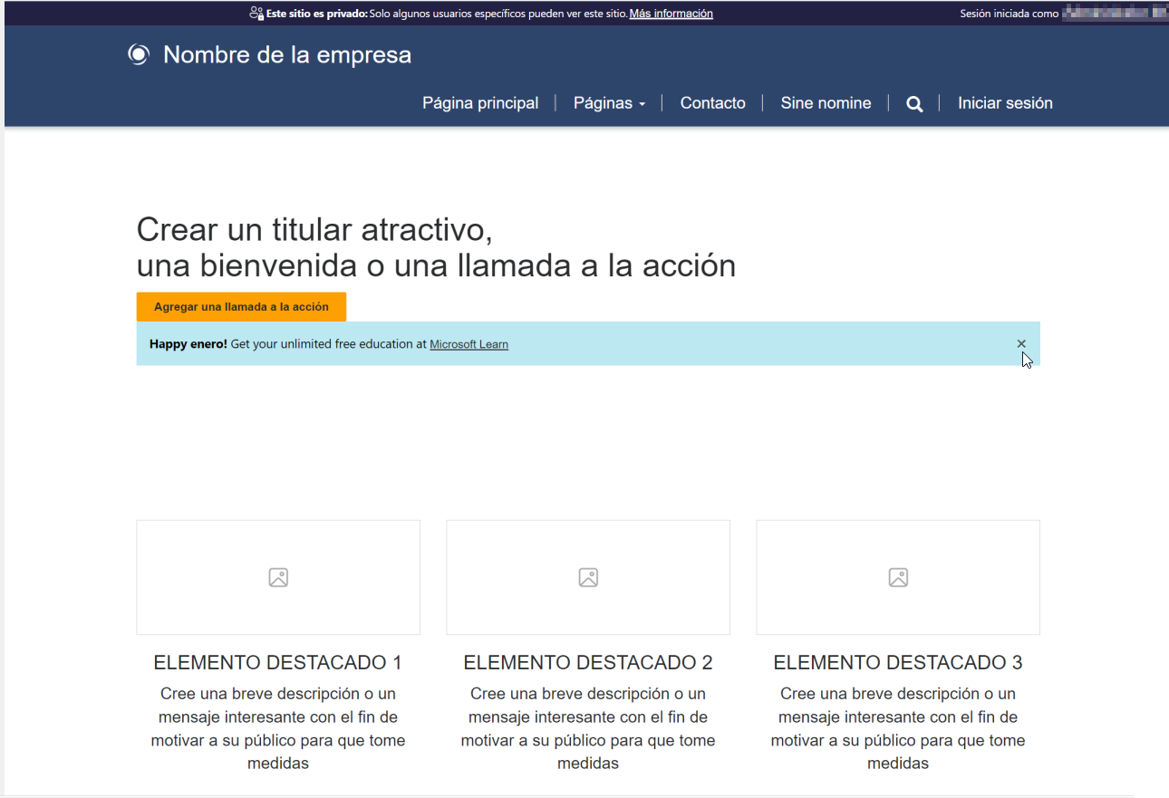 Captura de pantalla de una página de Power Pages que renderiza contenido variado de Bootstrap.