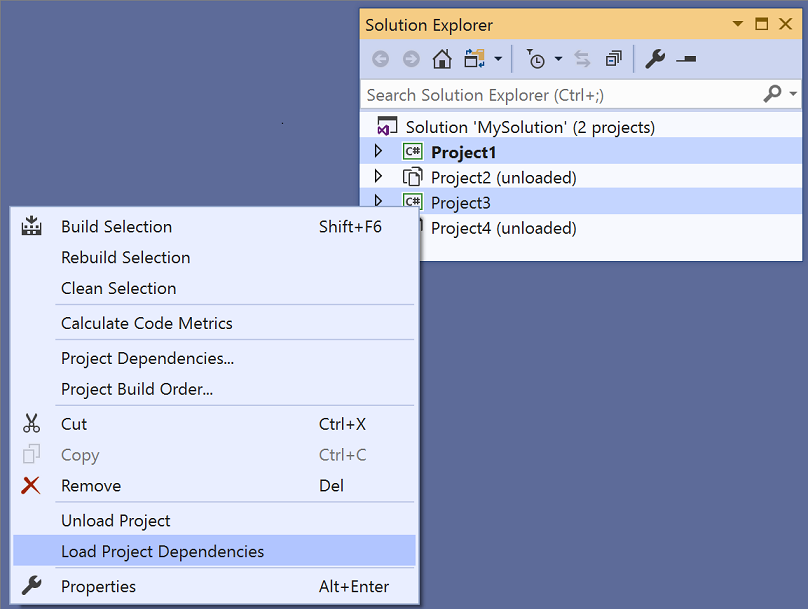 Carga de dependencias de proyecto en Visual Studio 2019