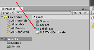 Captura de pantalla que muestra cómo crear un objeto prefab del objeto LabelText.
