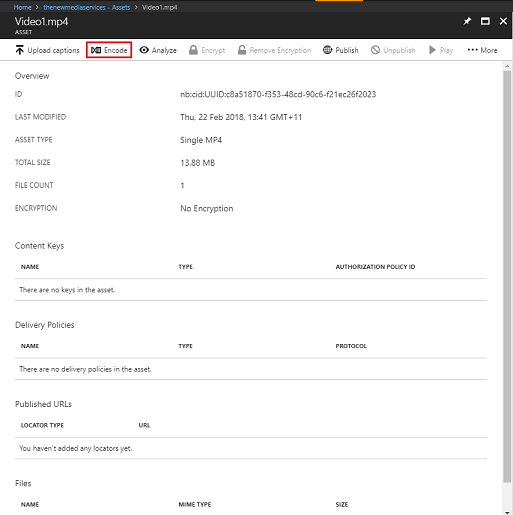 Captura de pantalla de la página del recurso. El botón de codificación está resaltado.