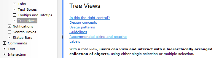 de la tabla de contenido