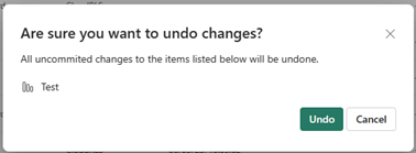 Screenshot of source control window asking if you're sure you want to undo changes.