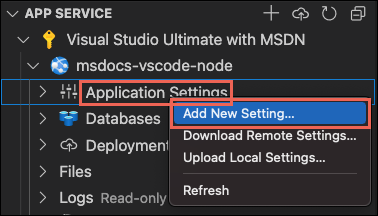 Add app setting command