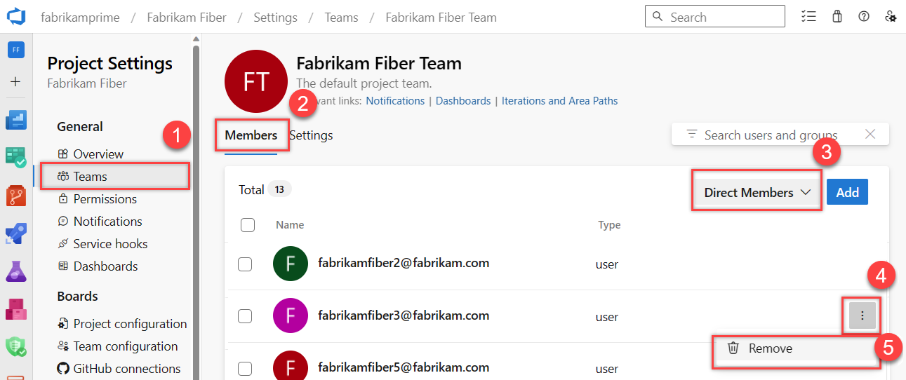Screenshot of Team profile page, remove a team member, new nav.