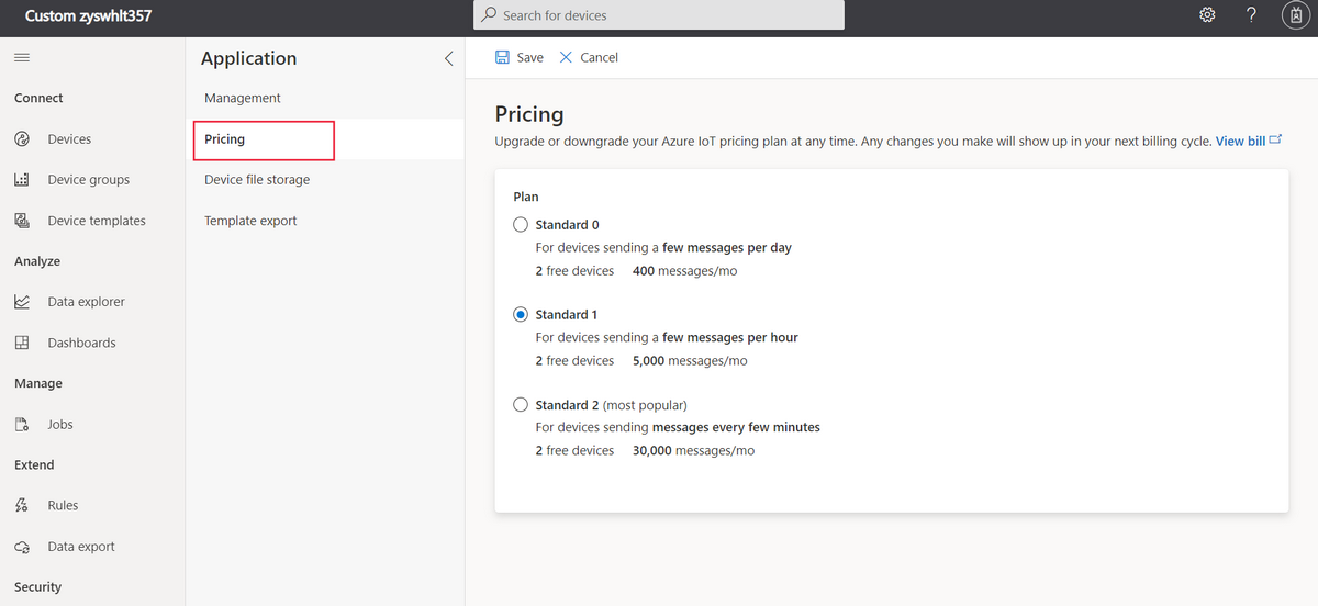 Upgrade pricing plan