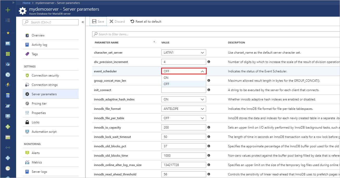 Enumerate drop down