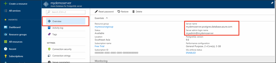 Azure Database for PostgreSQL - Server Admin Login