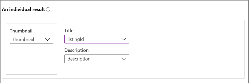 configure results for sample data