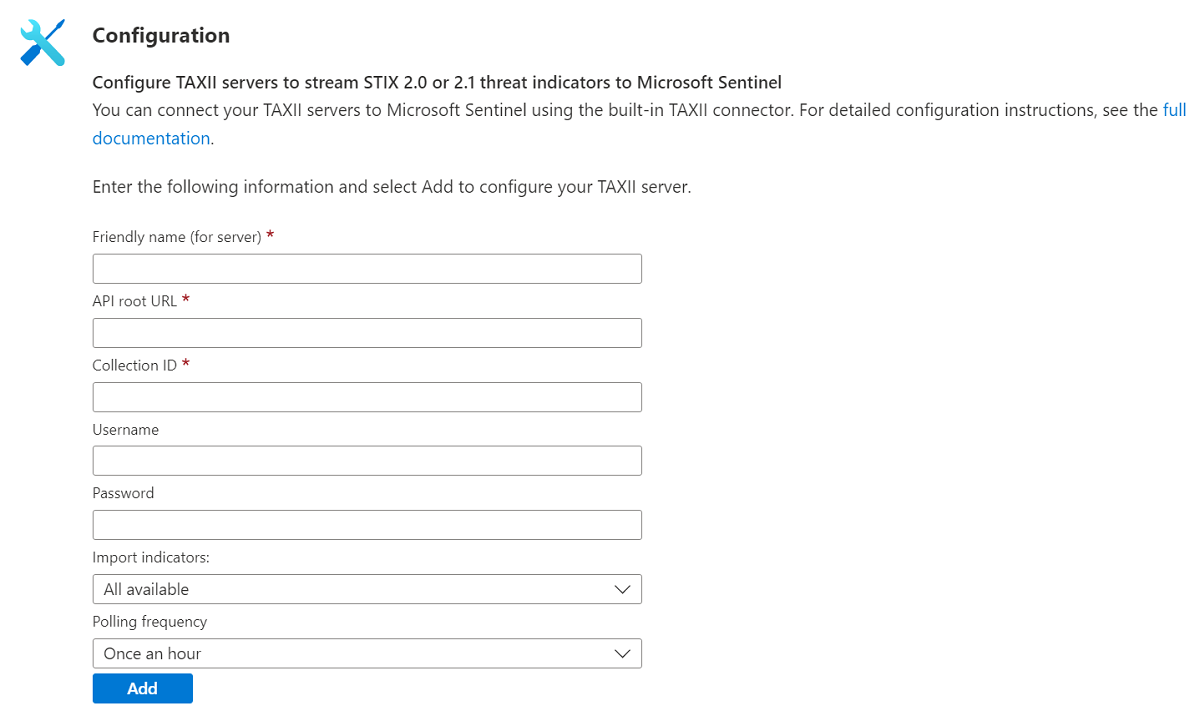 Configure TAXII servers