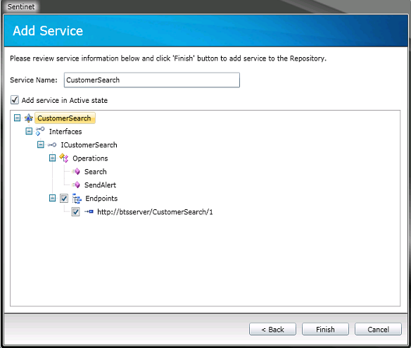 SentinetWP_ServiceStructure Web service structure