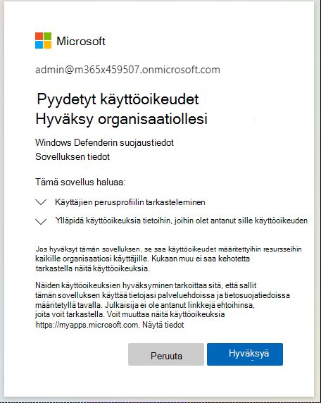 Tarvittavat käyttöoikeudet.