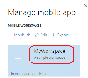 List of workspaces.