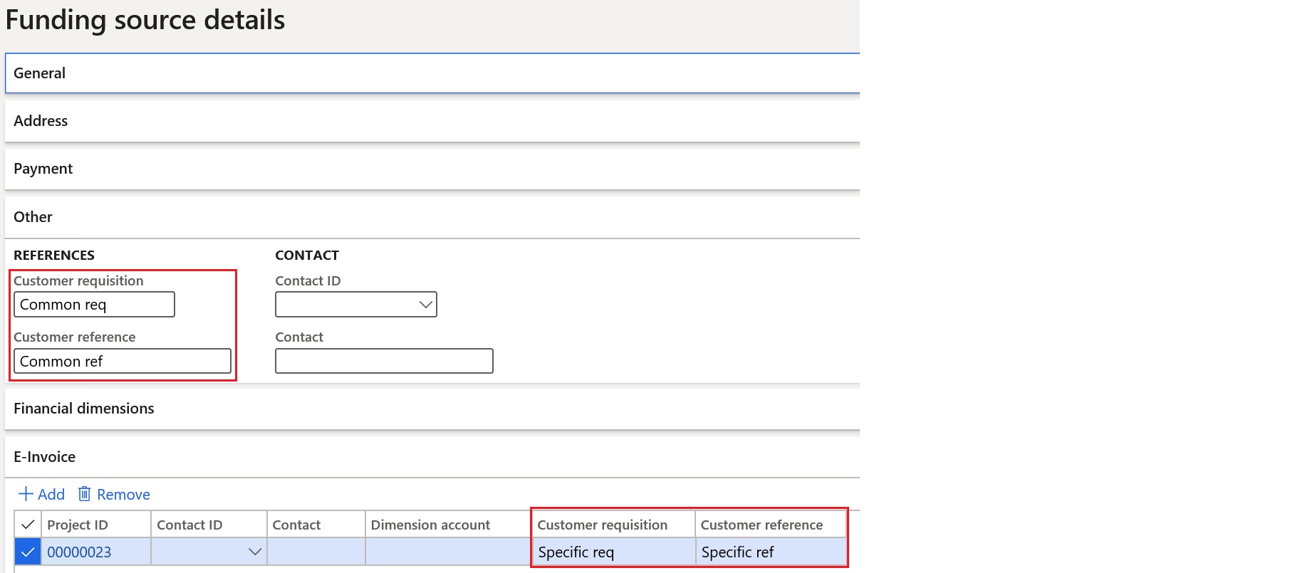 Screenshot of project references.