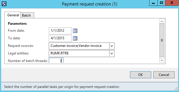 Periodic creation of payment requests.