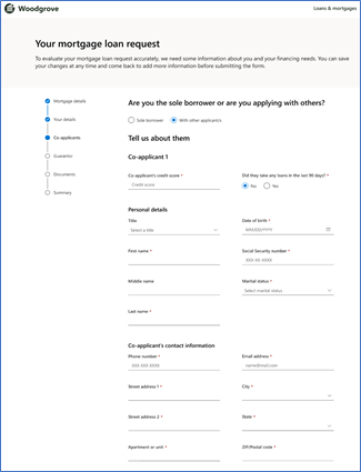 Add co-applicant personal details and contact information.