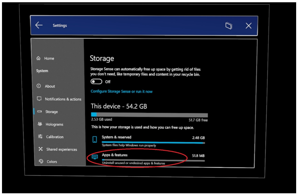 Apps & features command selected Apps & features command selected.
