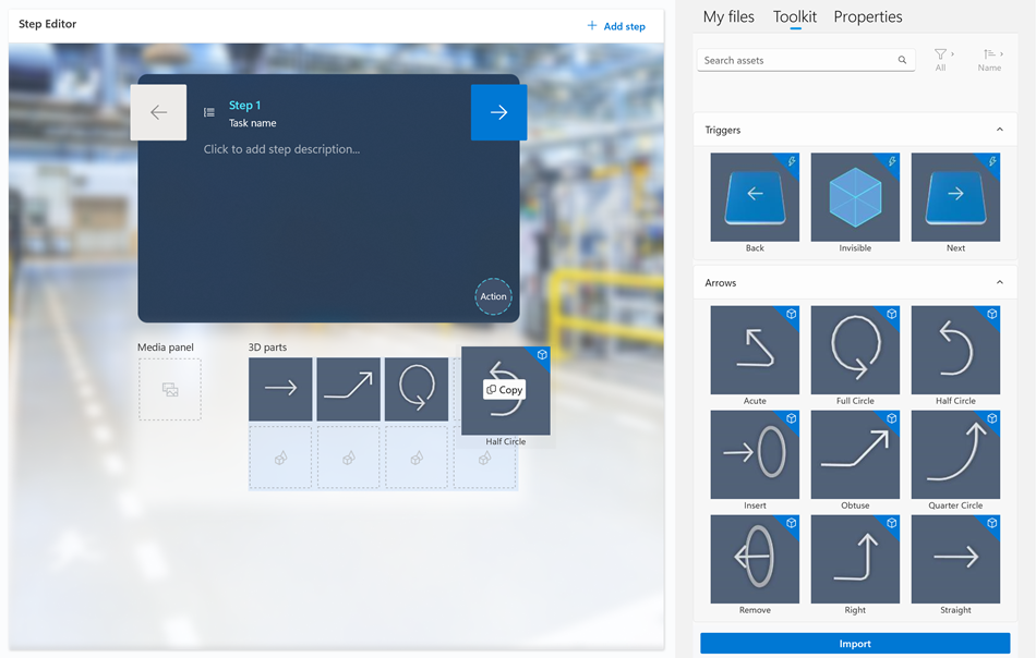 Screenshot of the Toolkit tab highlighted dragging an arrow Screenshot of the Toolkit tab highlighted dragging an arrow.