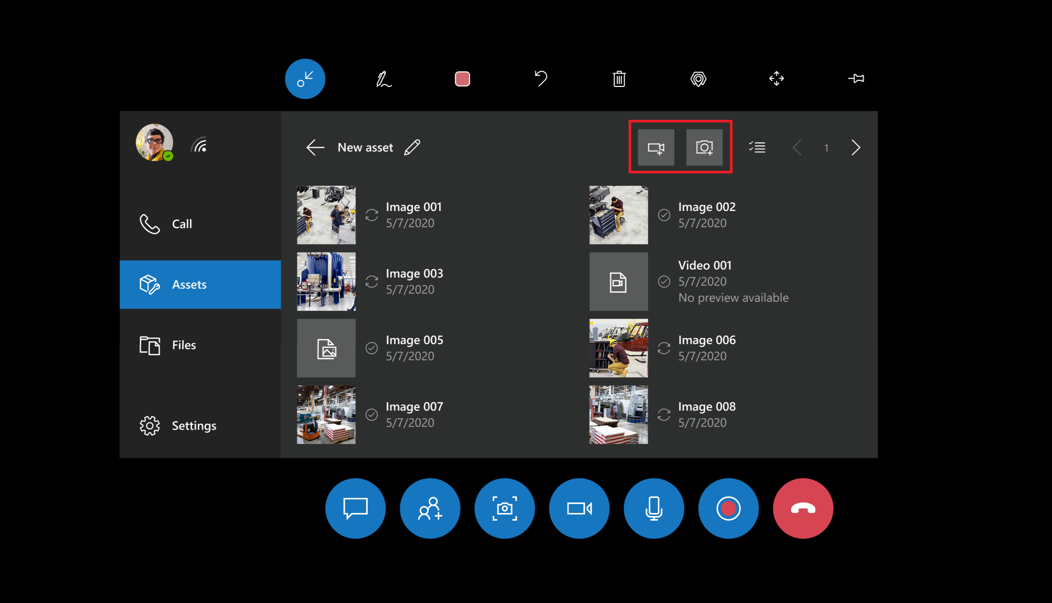 Screenshot of the asset detail view in Dynamics 365 Remote Assist Screenshot of the asset detail view in Dynamics 365 Remote Assist.