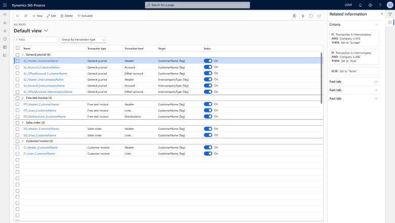 Kaikkien sääntöjen näkymä