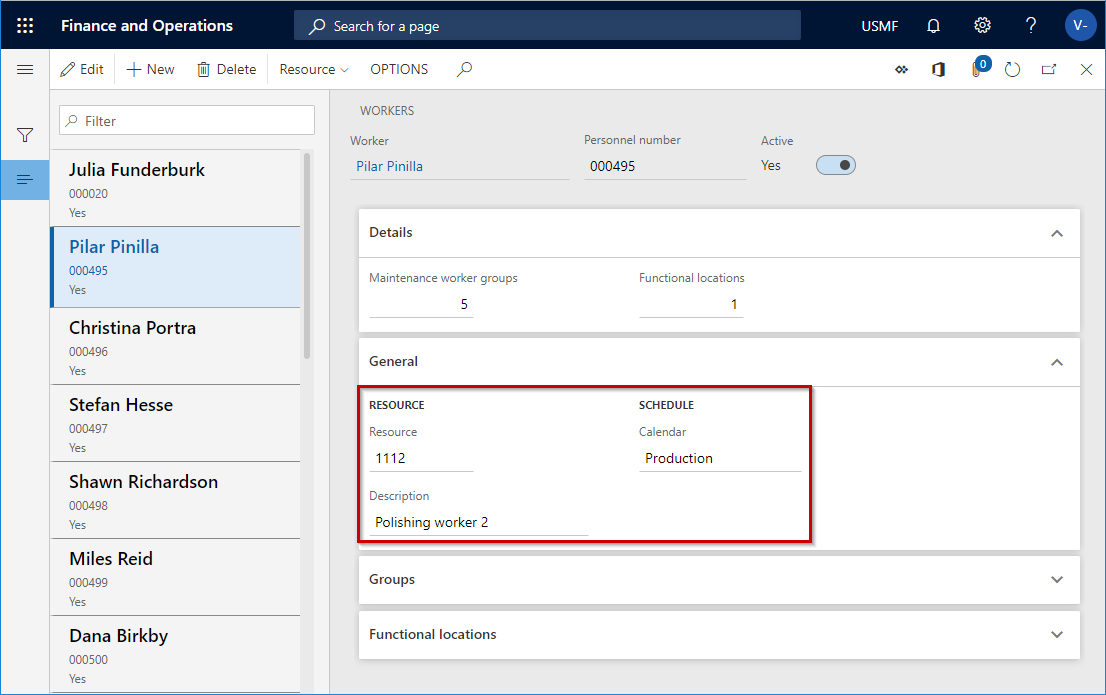 Kunnossapitotyöntekijän kalenteri ja ajoittaminen - Supply Chain Management  | Dynamics 365 | Microsoft Learn