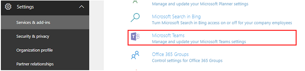 Etsi Microsoft Teams.