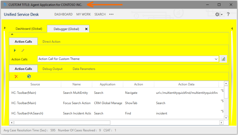 Customized display of the client application Customized display of the client application.