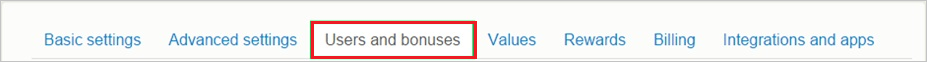 Users and bonuses Users and bonuses