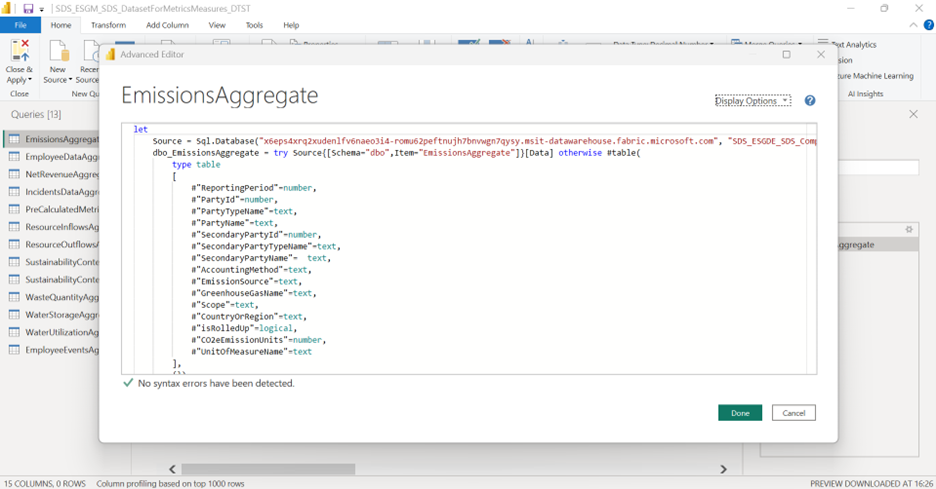 Näyttökuva kyselykoodin päivittämisestä.