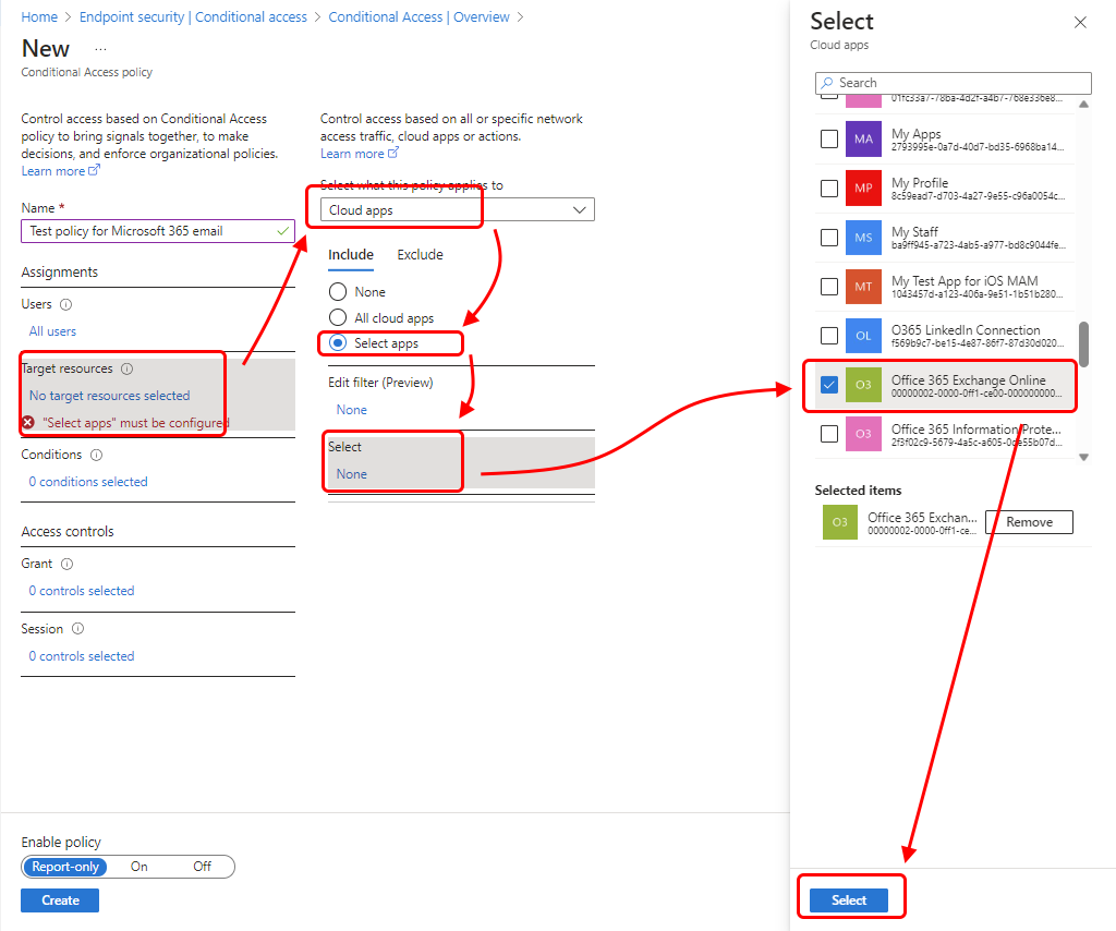 Select Office 365 Exchange Online.