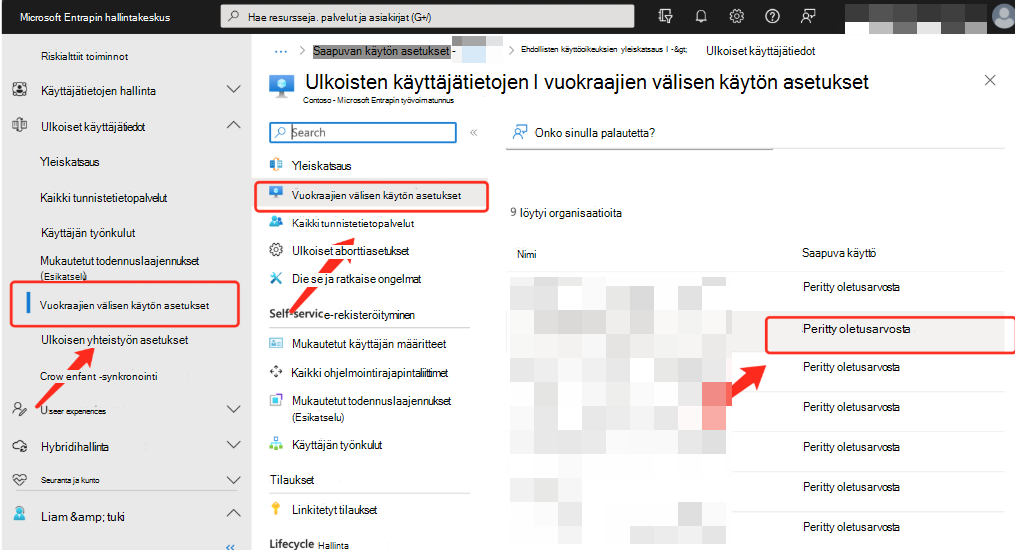 Näyttökuva, jossa näkyy Siirry saapuviin määrityksiin Microsoft Entra -hallintakeskus.