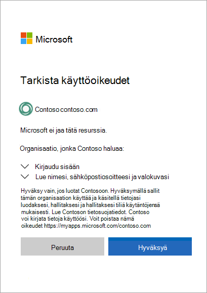 Näyttökuva, jossa näkyy Hyväksy kutsu.