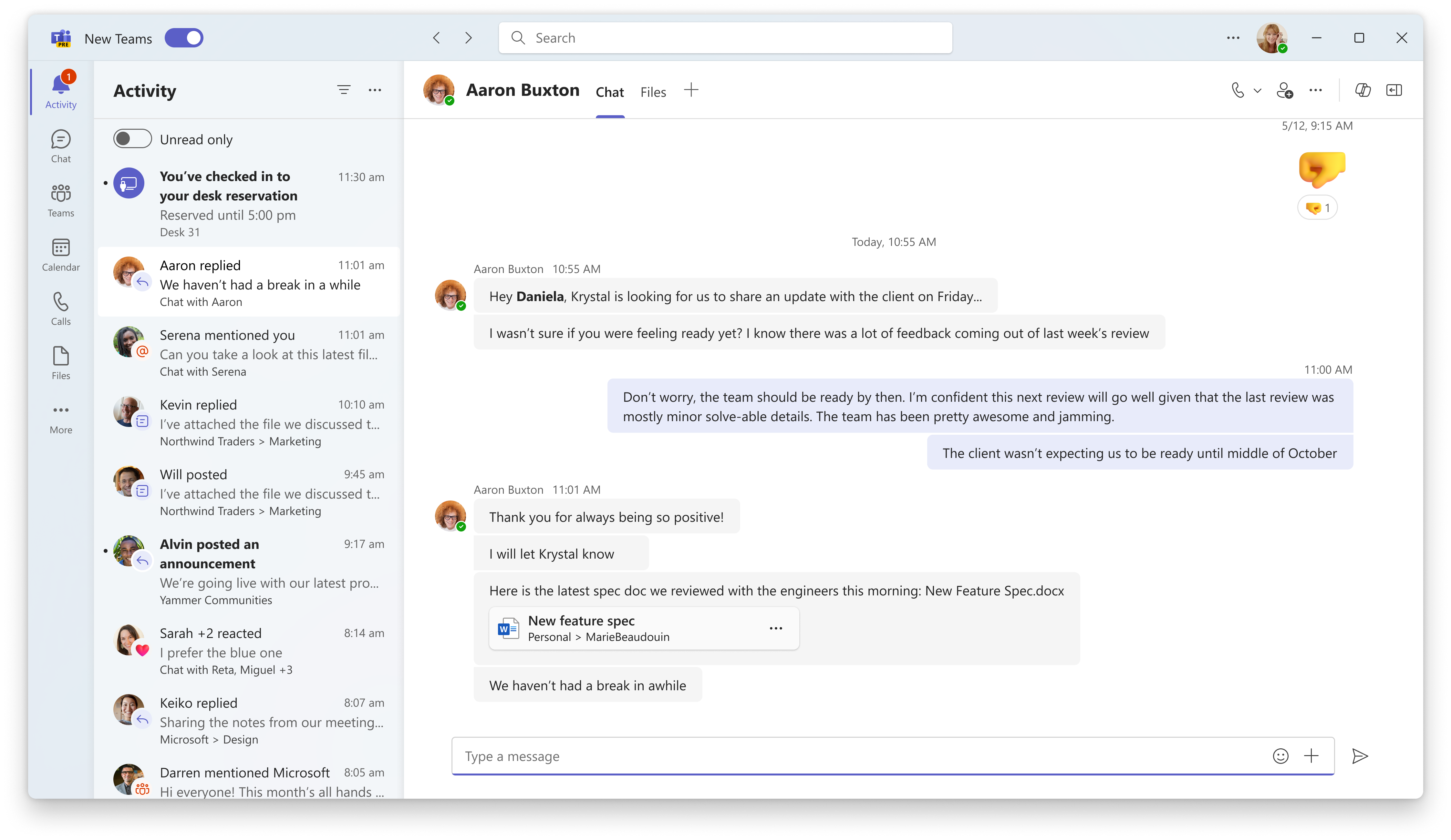 Screenshot that shows check in using desk peripheral.