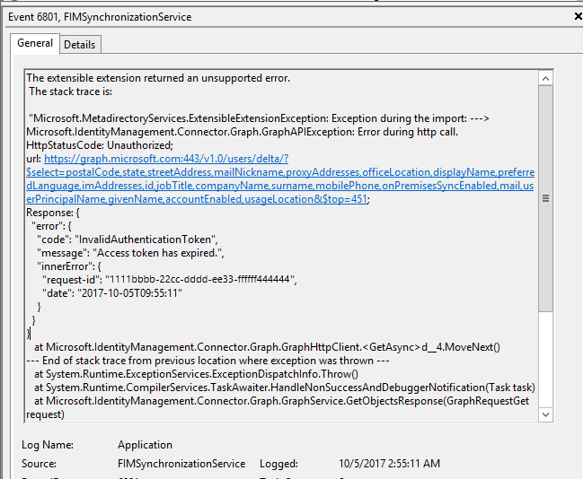 Error details image