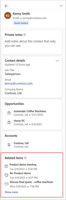 Kuvakaappaus viimeaikaisten toimintojen tarkastelusta.
