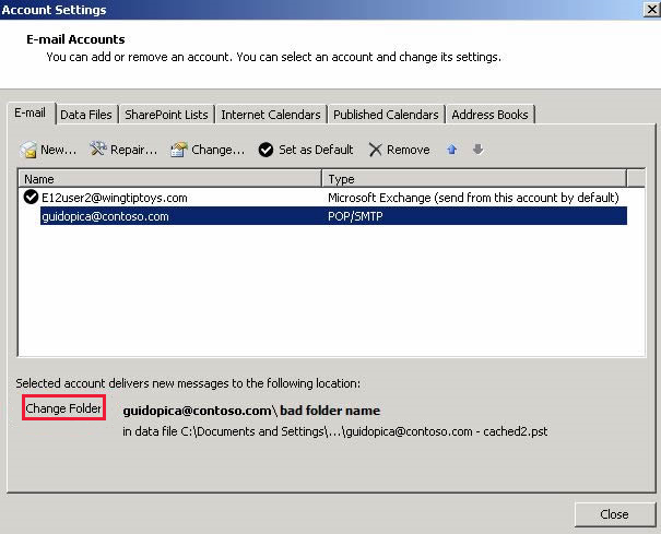 Outlook kaatuu lähetettäessä sähköpostiviestejä, joissa ei ole  toimitussijaintia - Outlook | Microsoft Learn
