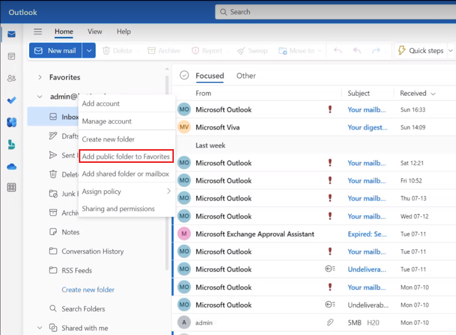 Yleisten kansioiden käyttäminen Outlook for Windowsissa - Outlook |  Microsoft Learn