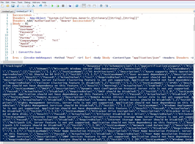 Calling the API in PowerShell with a password.