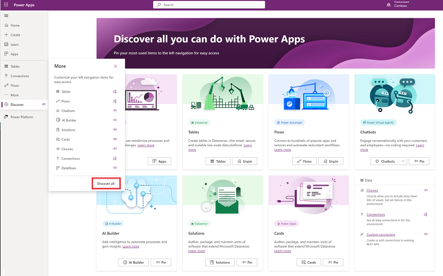 Kaikkiin Power Appseihin tutustuminen