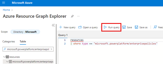 Suorita kysely Azure Resource Graphin hallinnassa