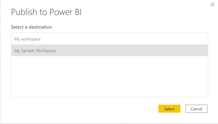 Julkaise Power BI:ssä