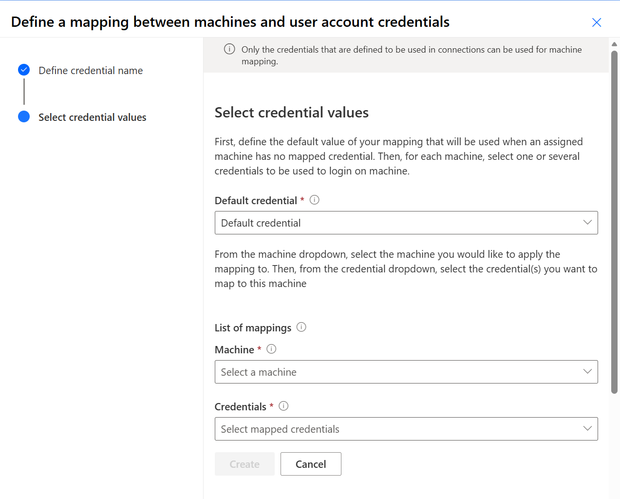 Näyttökuva Luo uusi yhdistämismääritys.