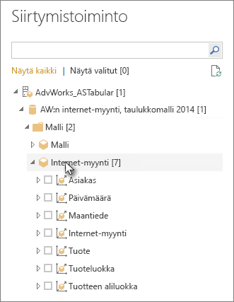 Screenshot shows the Navigator table or column to load.