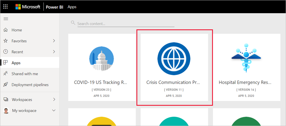 Crisis Communication Presence Report app on App page