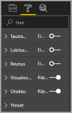 Screenshot of general and visual formatting options on the formatting pane.